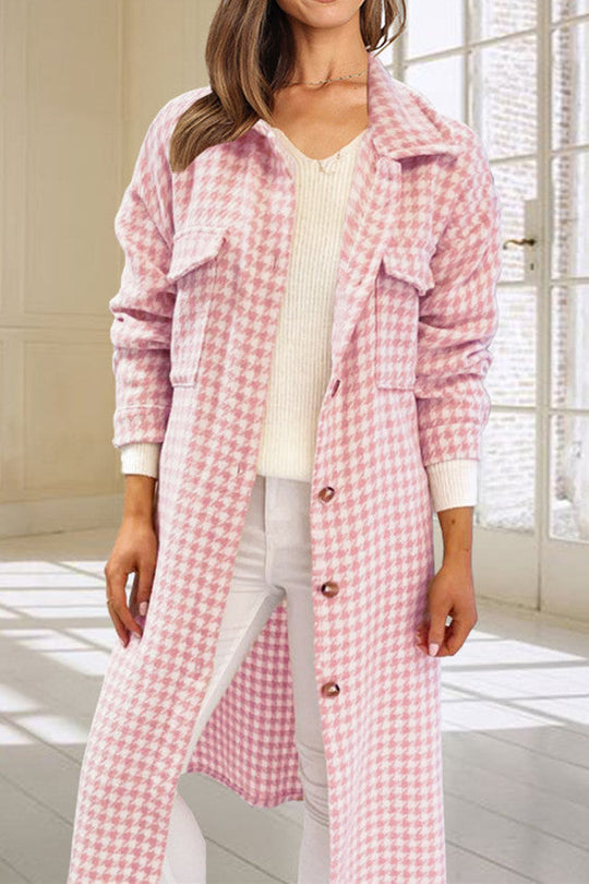 R&B | Karierte Tweed Lange Mantel