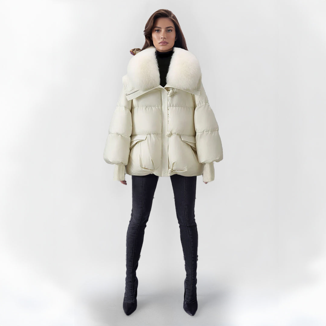 R&B | Pufferjacke mit Kunstpelzkragen