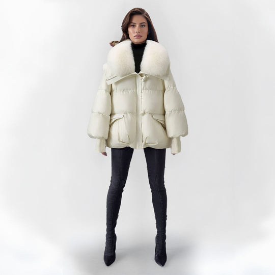 R&B | Pufferjacke mit Kunstpelzkragen
