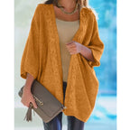 Damen Grobstrick Cardigan mit offener Front und lässigem Schnitt R&B