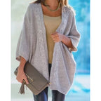 Damen Grobstrick Cardigan mit offener Front und lässigem Schnitt R&B