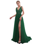 Damen Elegantes Abendkleid mit funkelnden Pailletten und tiefem Schlitz R&B