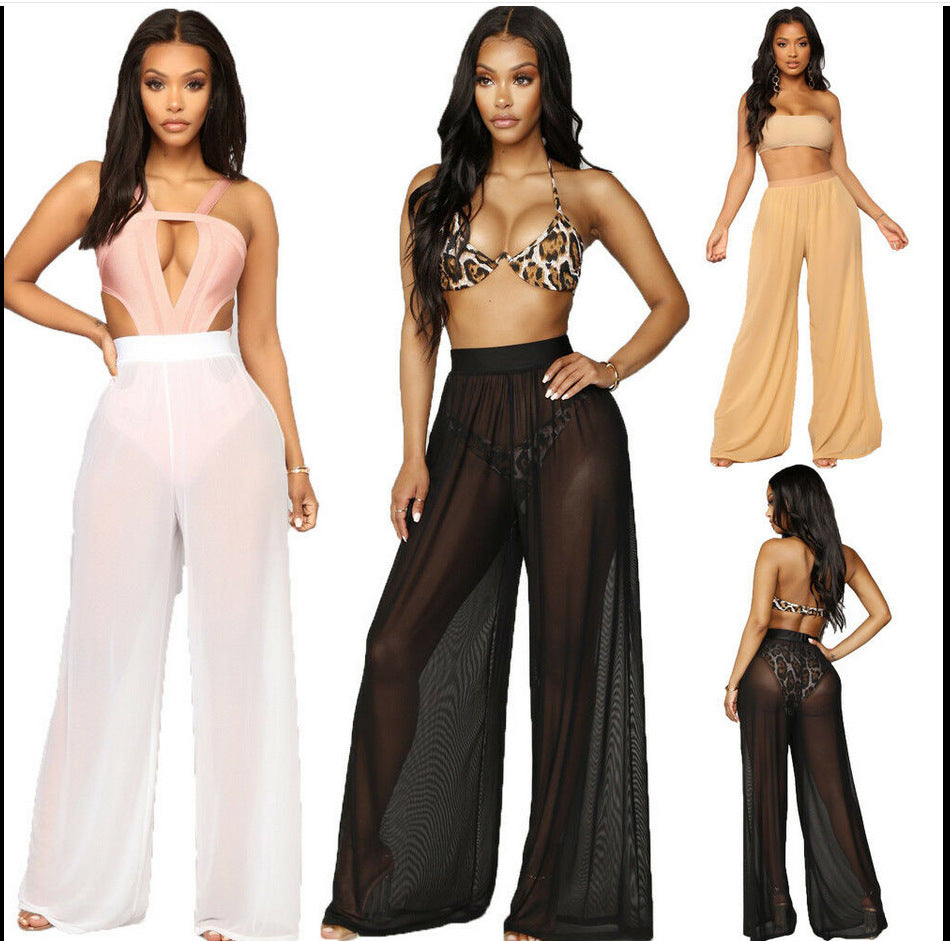 Damen Weit geschnittene Sommerhose mit elastischem Bund und passendem Crop-Top R&B