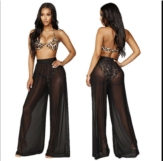 Damen Weit geschnittene Sommerhose mit elastischem Bund und passendem Crop-Top R&B
