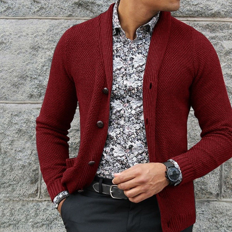 Herren Strickjacke mit eleganten Knopfdetails und strukturierter Textur R&B