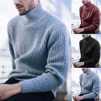 Herren Strickpullover mit modernem Stehkragen und feiner Rippstruktur R&B