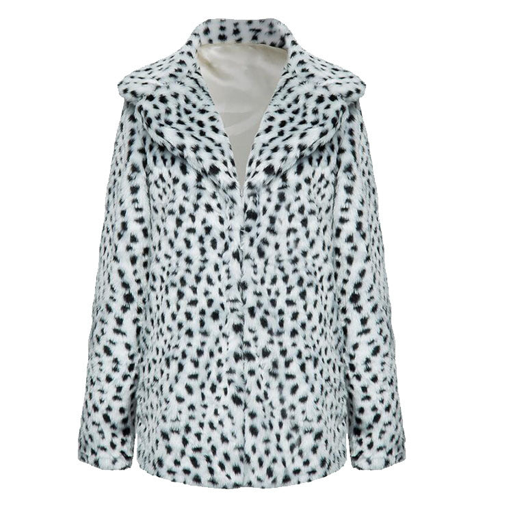 Damen Luxus Kunstpelzjacke im Leopardenmuster R&B