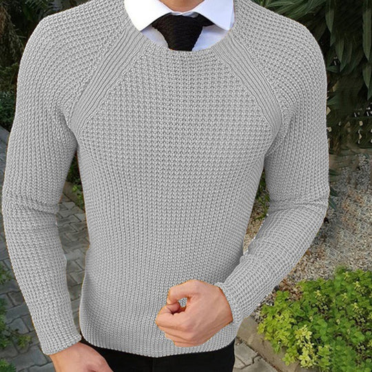 Herren lässiger Grobstrickpullover mit strukturiertem Muster R&B