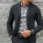 Herren Strickjacke mit strukturiertem Muster und eleganten Knopfdetails R&B