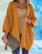 Damen Grobstrick Cardigan mit offener Front und lässigem Schnitt R&B
