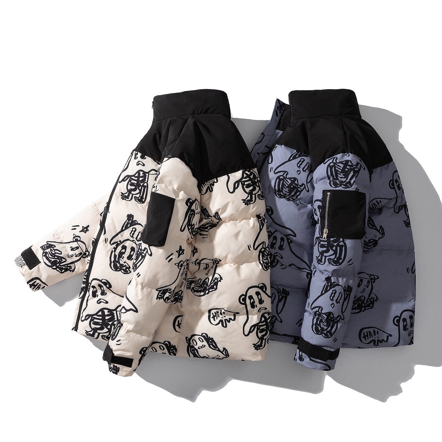 R&B | Bedruckte wattierte Jacke