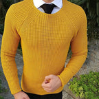 Herren lässiger Grobstrickpullover mit strukturiertem Muster R&B
