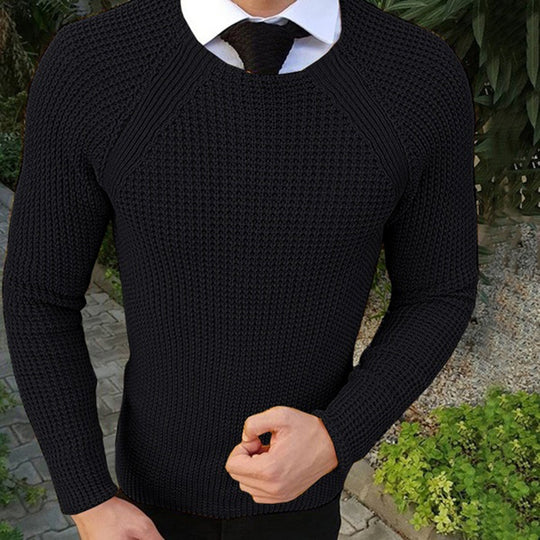 Herren lässiger Grobstrickpullover mit strukturiertem Muster R&B