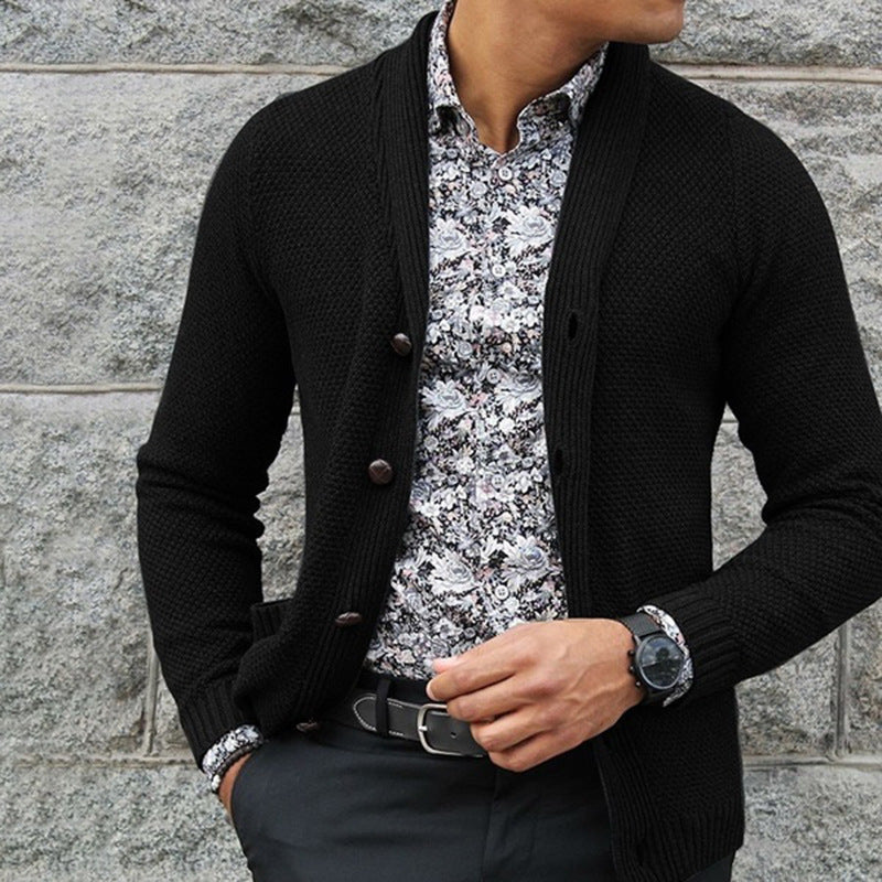 Herren Strickjacke mit eleganten Knopfdetails und strukturierter Textur R&B