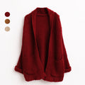 Damen Grobstrickcardigan mit offenen Kanten und praktischen Taschen