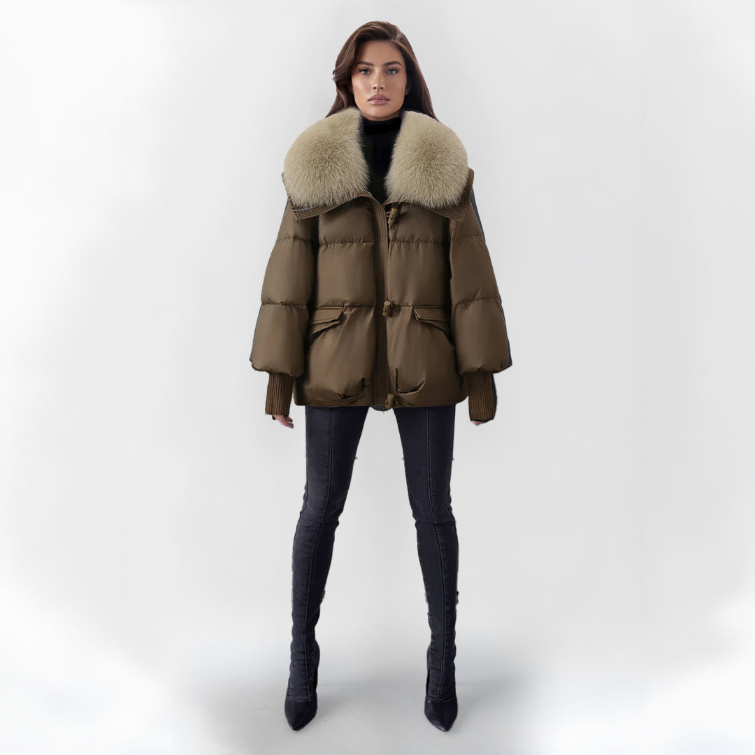 R&B | Pufferjacke mit Kunstpelzkragen