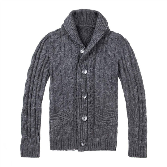 Herren Strickjacke mit klassischem Zopfmuster und praktischen Taschen R&B
