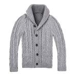 Herren Strickjacke mit klassischem Zopfmuster und praktischen Taschen R&B