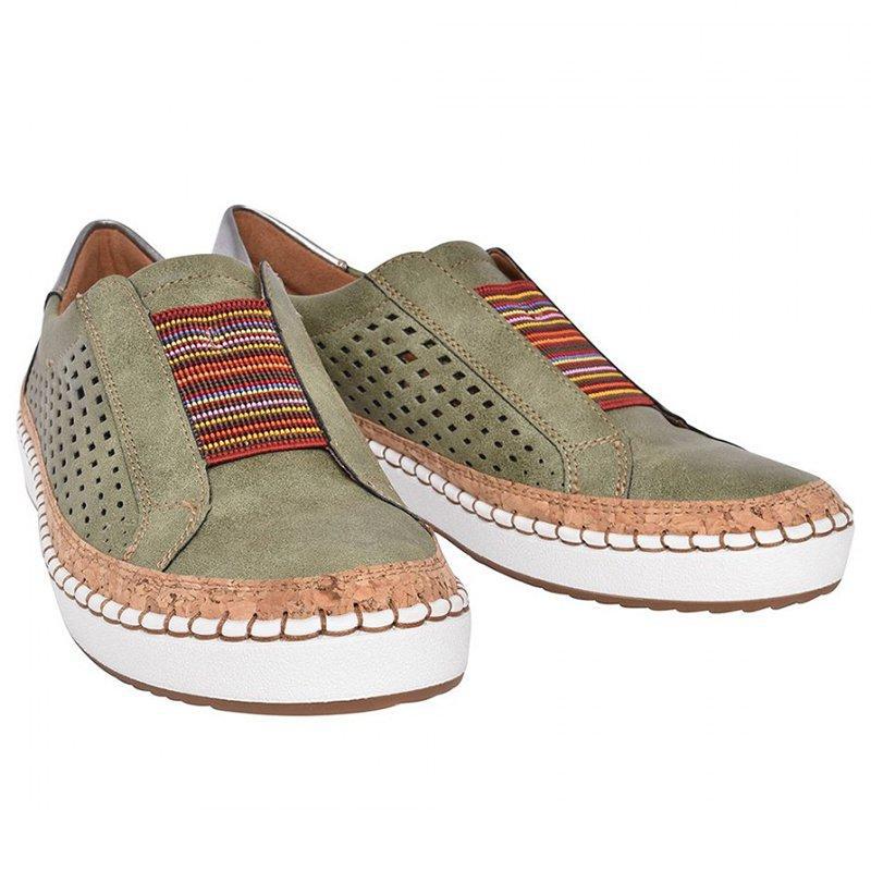 Damen Slip-On Sneaker mit atmungsaktiver Perforation und detailverliR&Btem Flair R&B