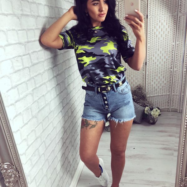 Damen Sportliches Camouflage-T-Shirt R&B