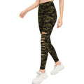 Damen Sportliche Leggings mit modischen Riss-Details