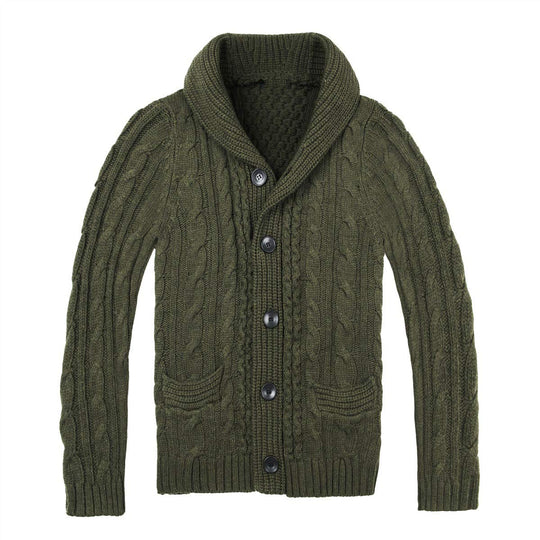 Herren Strickjacke mit klassischem Zopfmuster und praktischen Taschen R&B