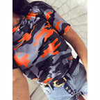 Damen Sportliches Camouflage-T-Shirt R&B