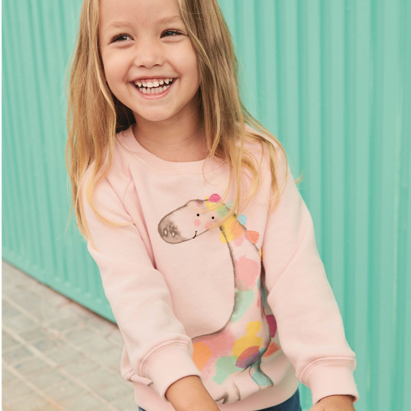 Mädchen Sweatshirt mit kreativem Giraffenmotiv R&B