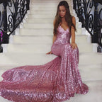 Damen Glamouröses Langarmkleid mit schimmernden Pailletten R&B