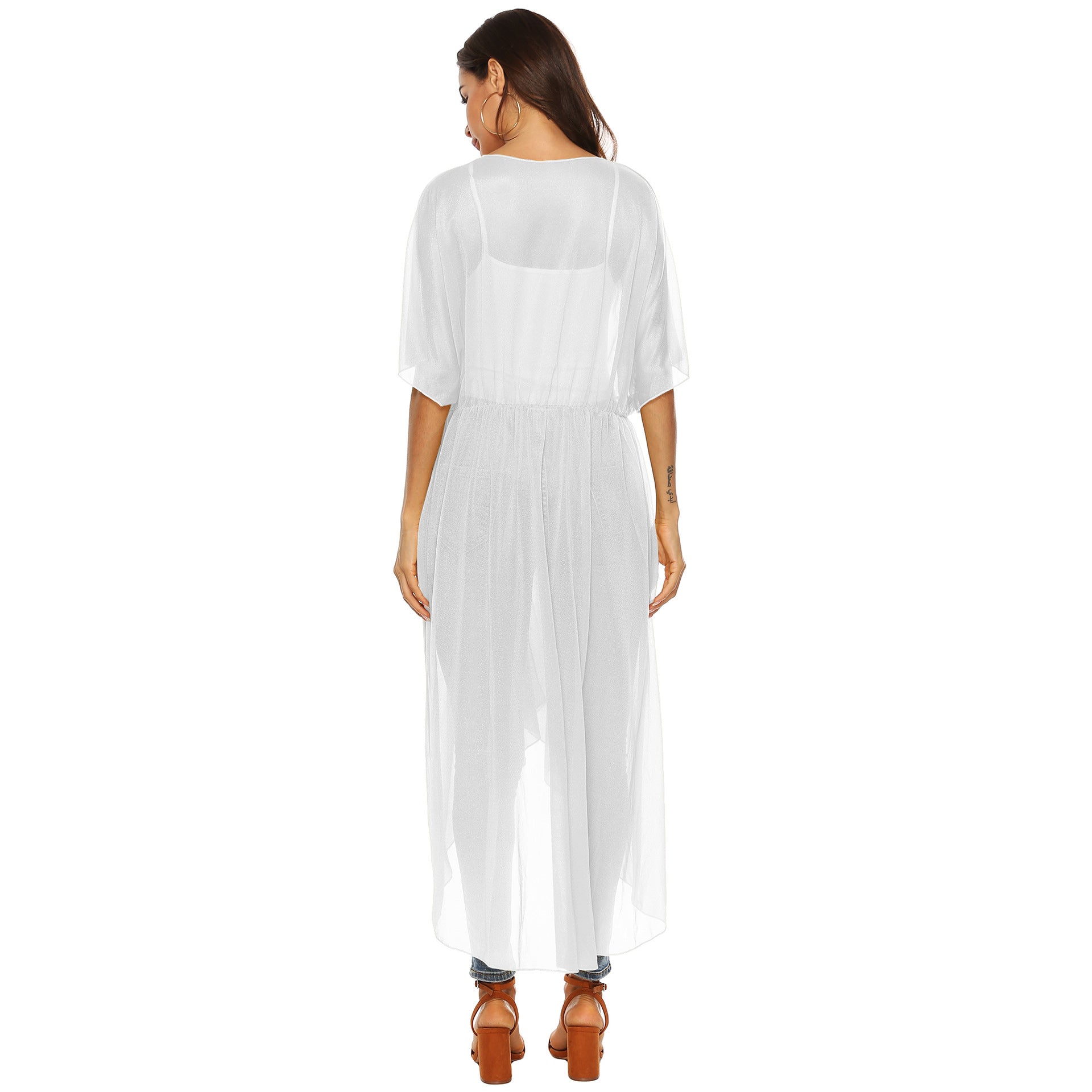Damen eleganter, transparenter Strandkimono R&B