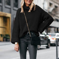 Damen Cozy Strickpullover mit weitem Schnitt und hohem Kragen