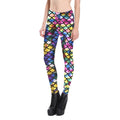 Damen Leggings mit schimmerndem Schuppenmuster