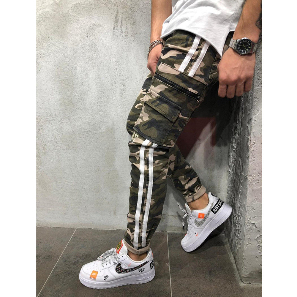 Herren Cargohose mit modernem Camouflage-Muster R&B