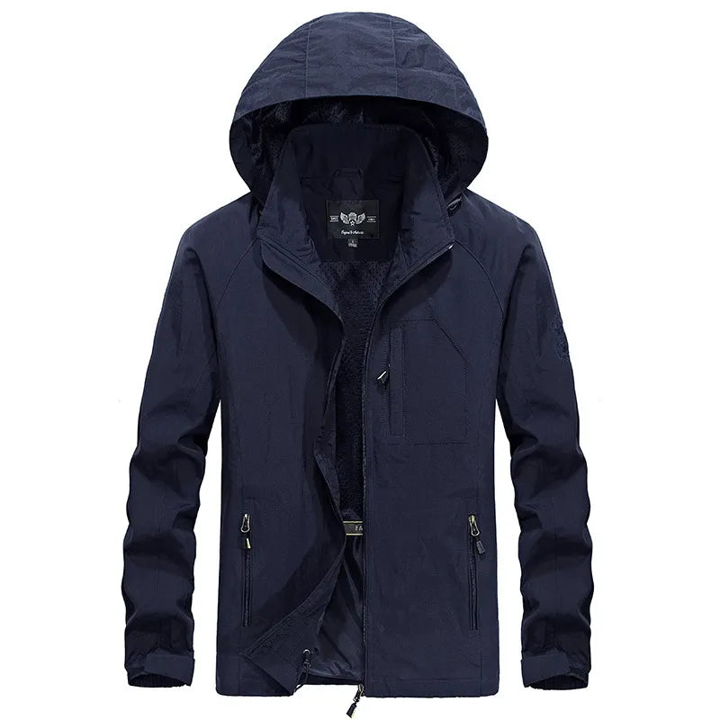 R&B | Wasserdichte Outdoor Herrenjacke mit Abnehmbarem Kapuzenverband