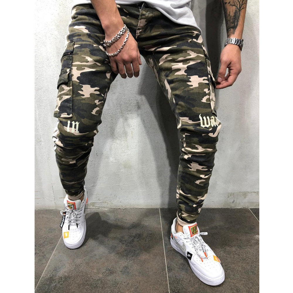 Herren Cargohose mit modernem Camouflage-Muster R&B