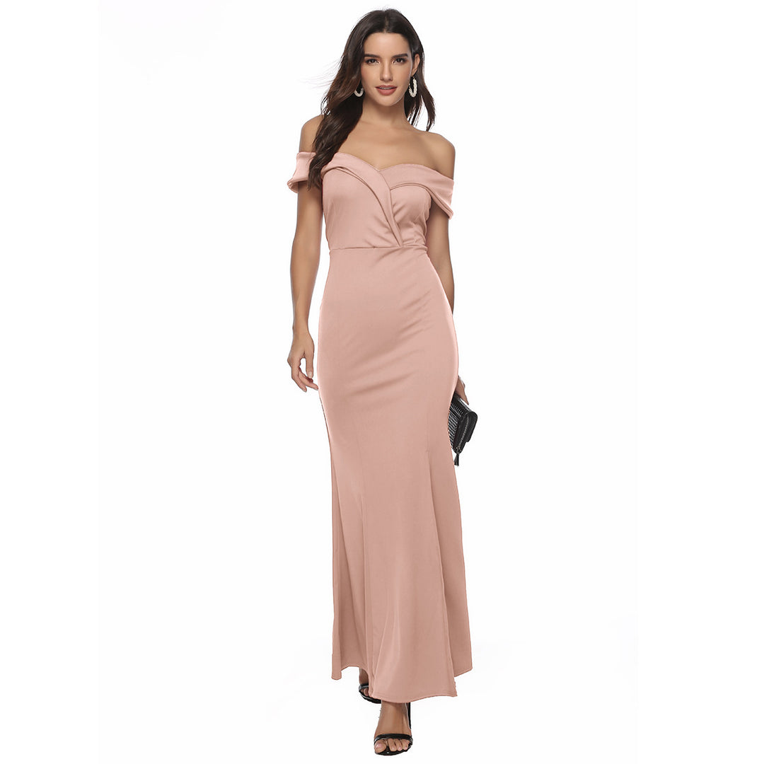 Damen Abendkleid mit schulterfreiem Design R&B