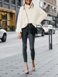 Damen Grobstrickpullover mit modernem Waffelmuster und oversized Schnitt
