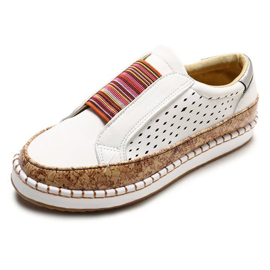 Damen bequeme Slipper mit komfortabler Korksohle und modischem Riemendesign R&B