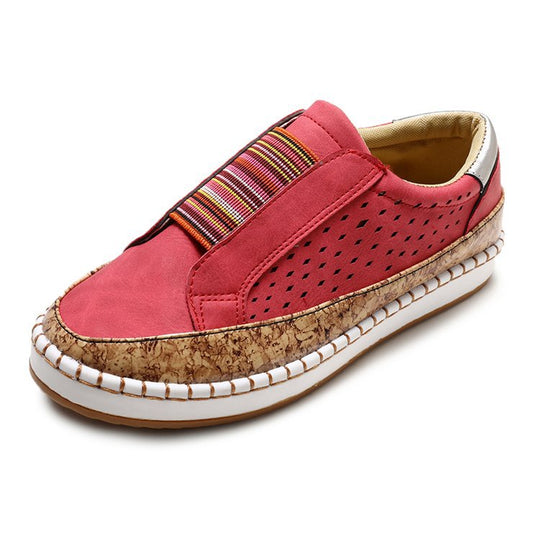 Damen bequeme Slipper mit komfortabler Korksohle und modischem Riemendesign R&B