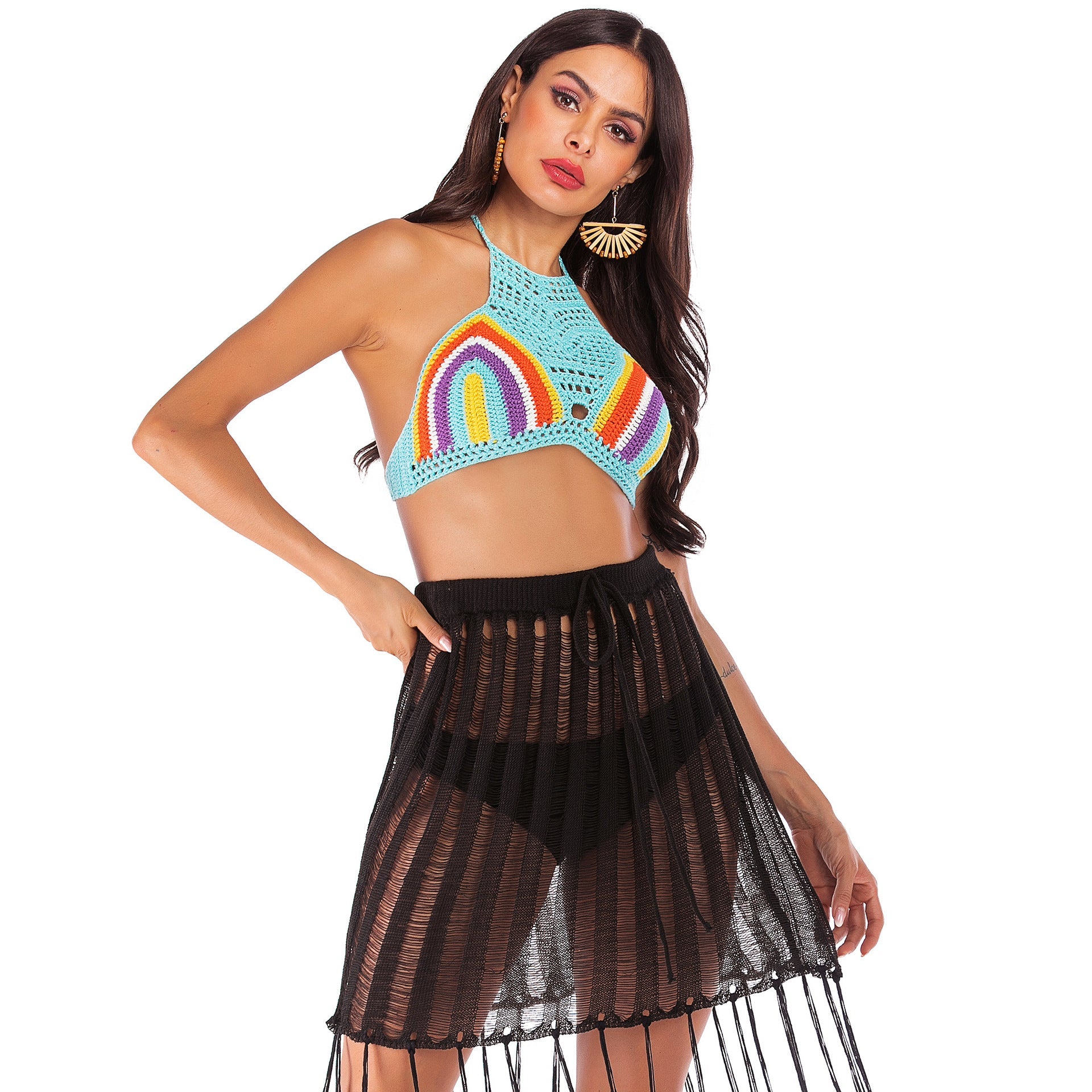Damen gehäkeltes Crop Top R&B