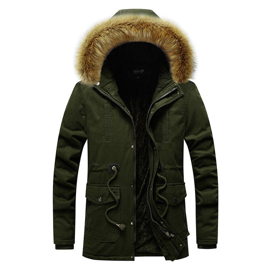 Herren modische Parka-Jacke mit abnehmbarer Kapuze und weichem Innenfutter R&B