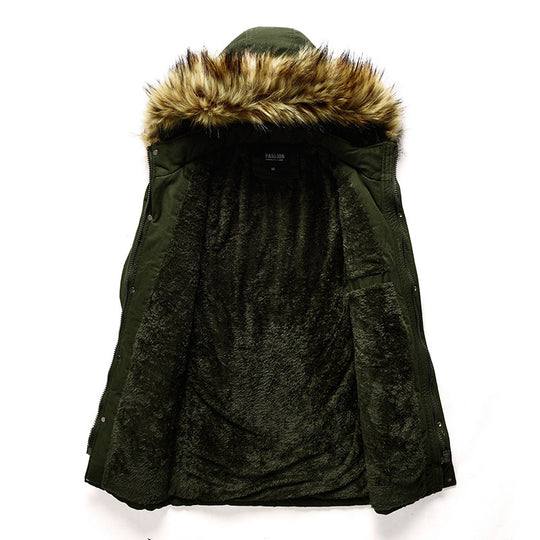 Herren modische Parka-Jacke mit abnehmbarer Kapuze und weichem Innenfutter R&B