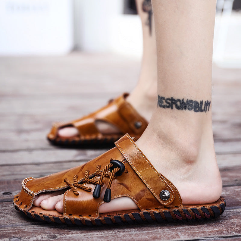 Herren Leder-Sandalen mit robustem Schnellschnürsystem R&B