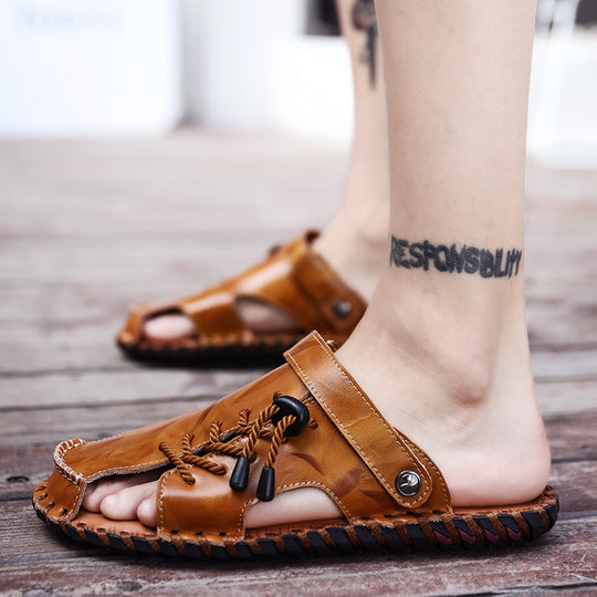 Herren Leder-Sandalen mit robustem Schnellschnürsystem R&B