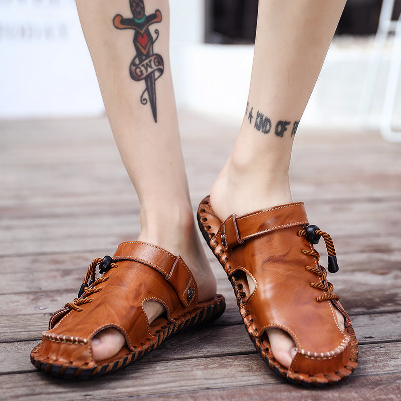 Herren Leder-Sandalen mit robustem Schnellschnürsystem R&B