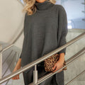 Damen Oversized Rollkragenpullover mit strukturiertem Strickdesign R&B