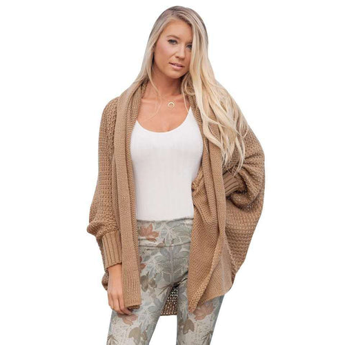 Damen Großer Strickcardigan mit voluminösen Ärmeln und elegantem Maschenmuster R&B