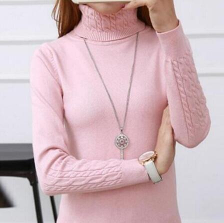 Damen Feinstrickpullover mit hohem Kragen und Zopfmuster R&B