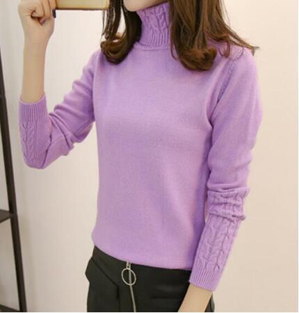 Damen Feinstrickpullover mit hohem Kragen und Zopfmuster R&B