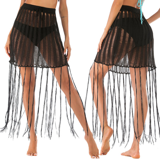 Damen Häkel-Strandsarong mit Fransen R&B